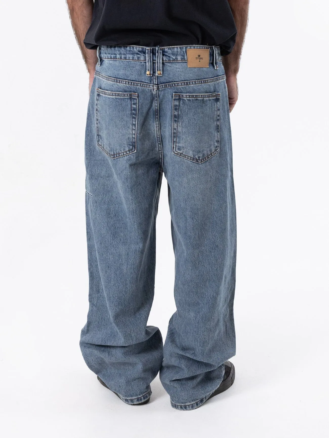 Biggest Slacker Big Baggy Denim Jean - Dirty Weathered Blue