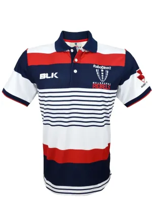 BLK Mens Melbourne Rebels Media Polo 2015 <br> MRPO311WHT92