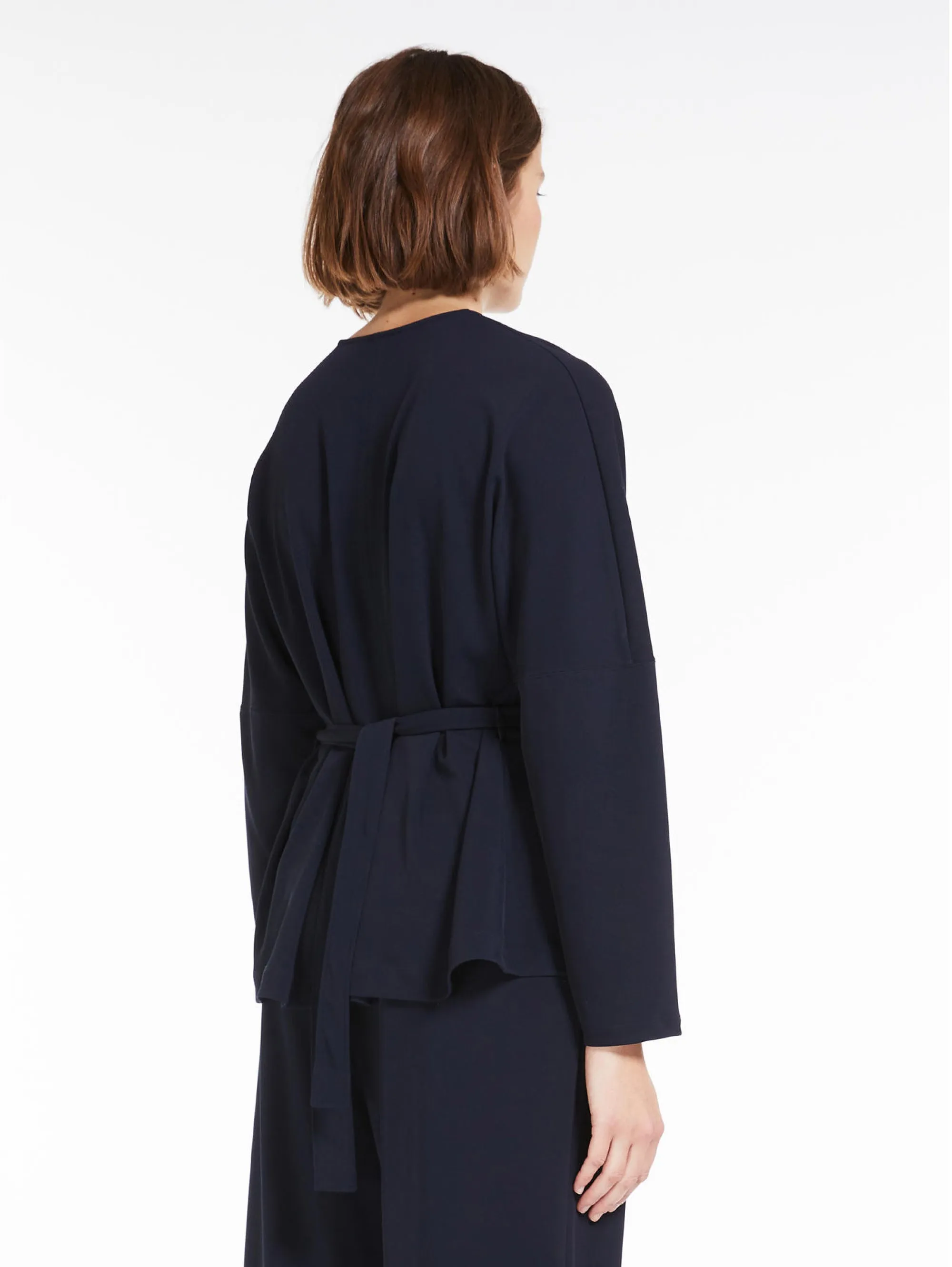 Blue V-neck Jersey blouse