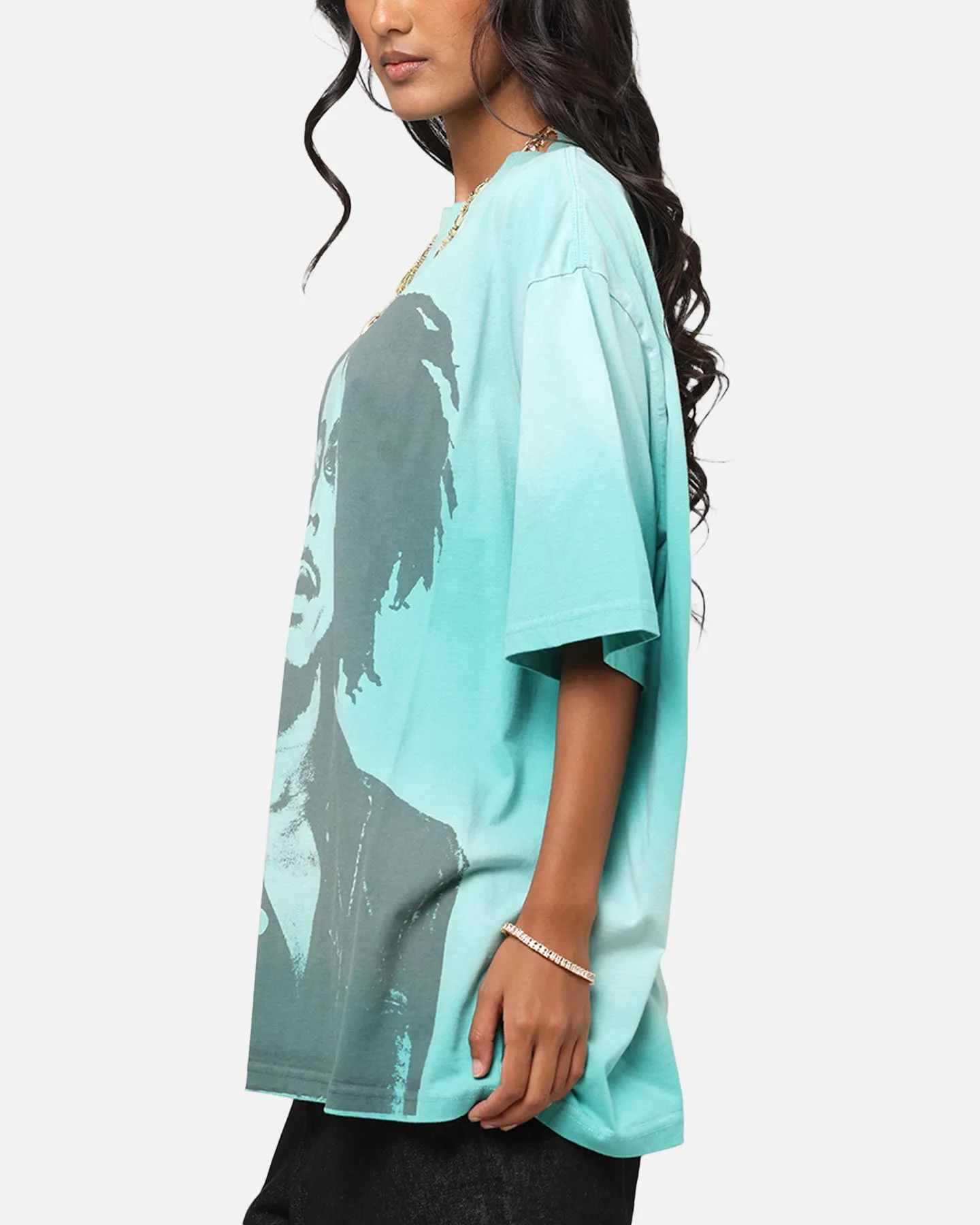 Bob Marley Bob Hem Vintage T-Shirt Washed Teal/Black