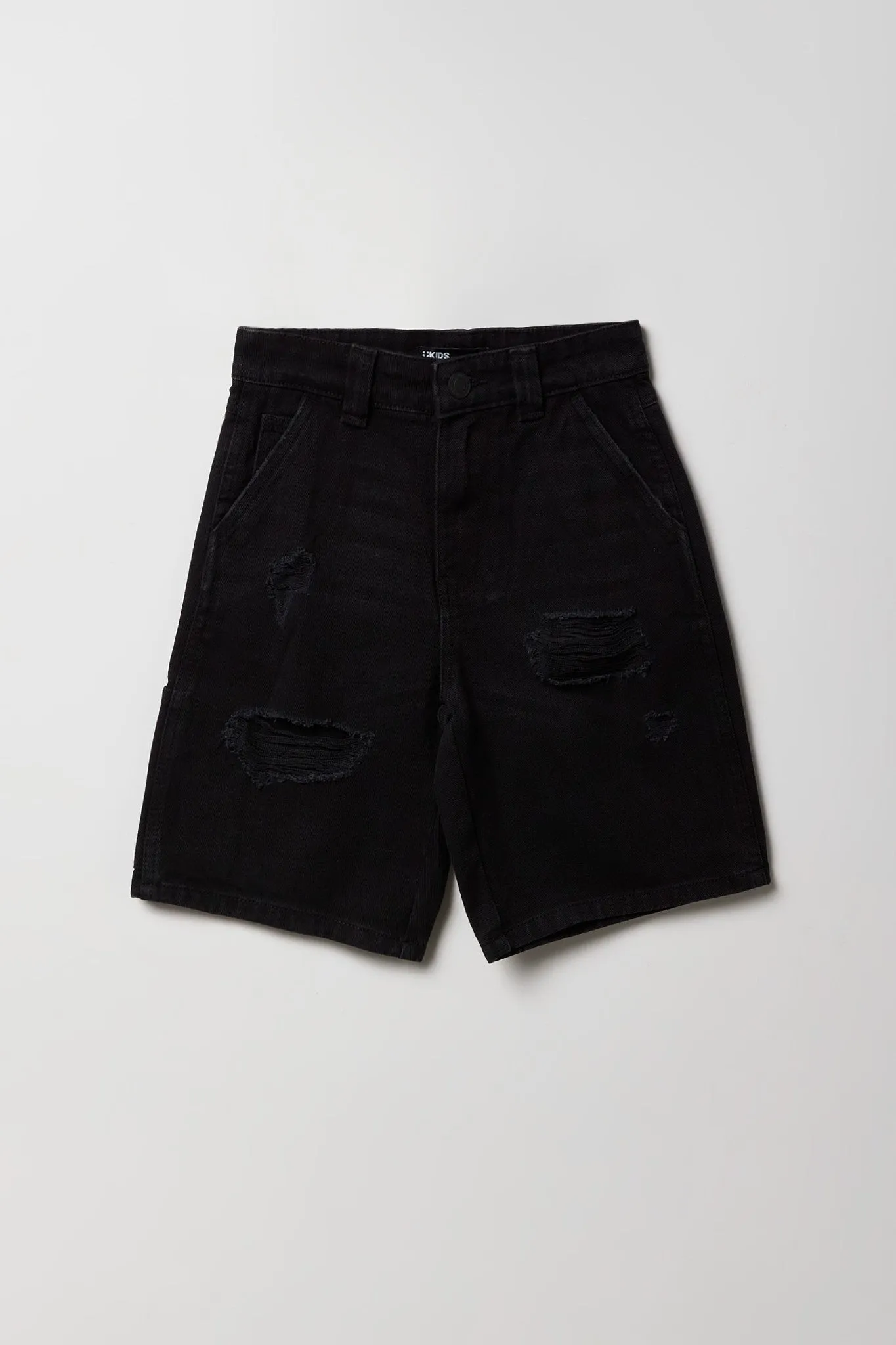 Boys Loose Distressed Denim Short