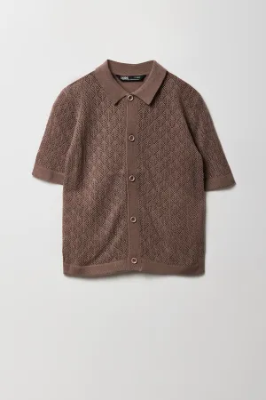 Boys Pointelle Knit Button-Up Top