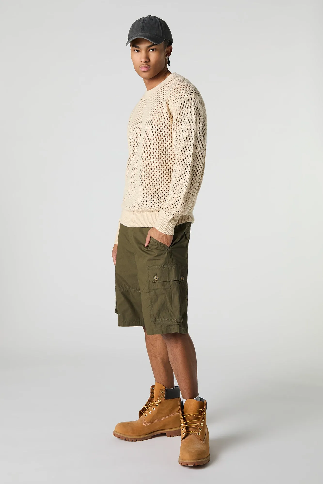 Button Pocket Longline Cargo Short