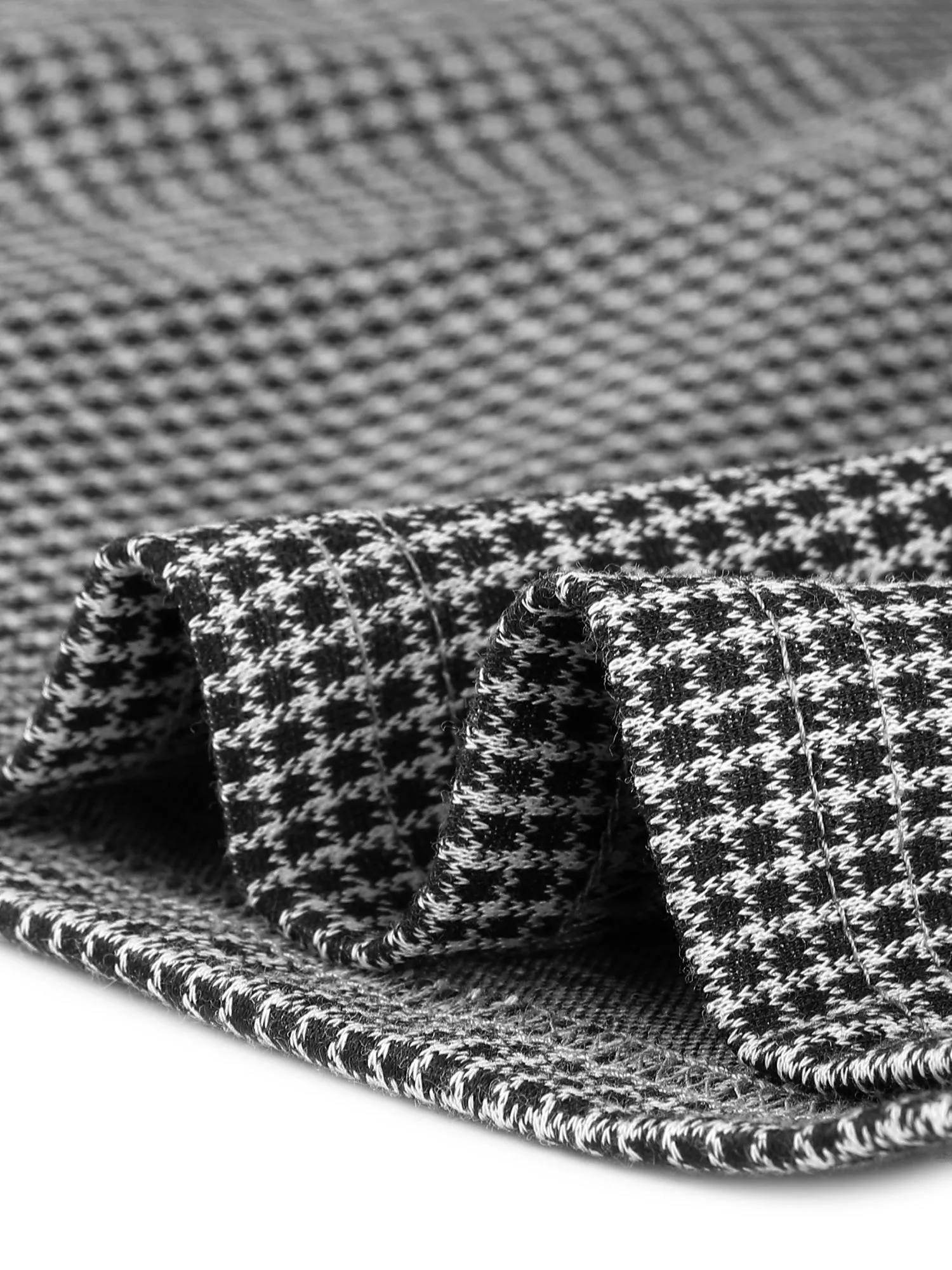 Choker Neck Houndstooth Print Long Sleeve Gothic Cutout Blouse