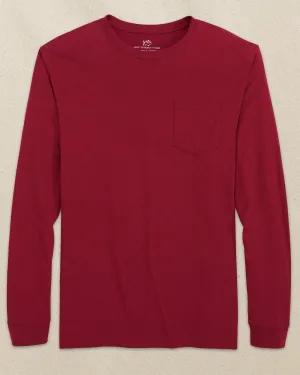 Classic Long Sleeve Pocket T-Shirt - Crimson