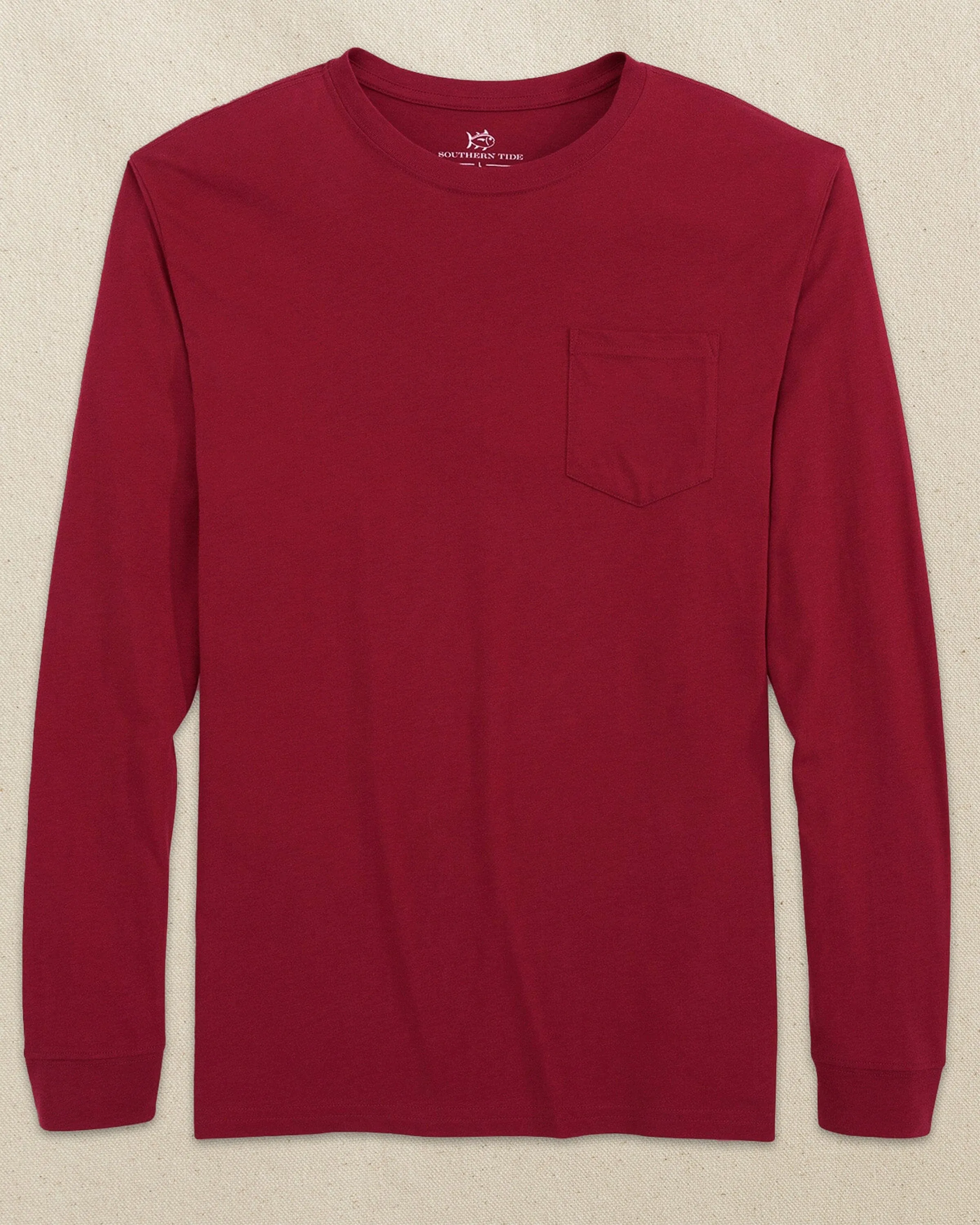 Classic Long Sleeve Pocket T-Shirt - Crimson