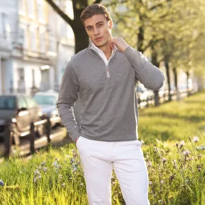 Cloud Textured Quarter Zip Pullover Granite