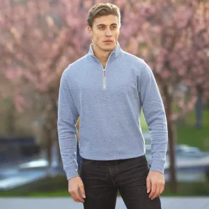 Cloud Textured Quarter Zip Pullover Royal Blue