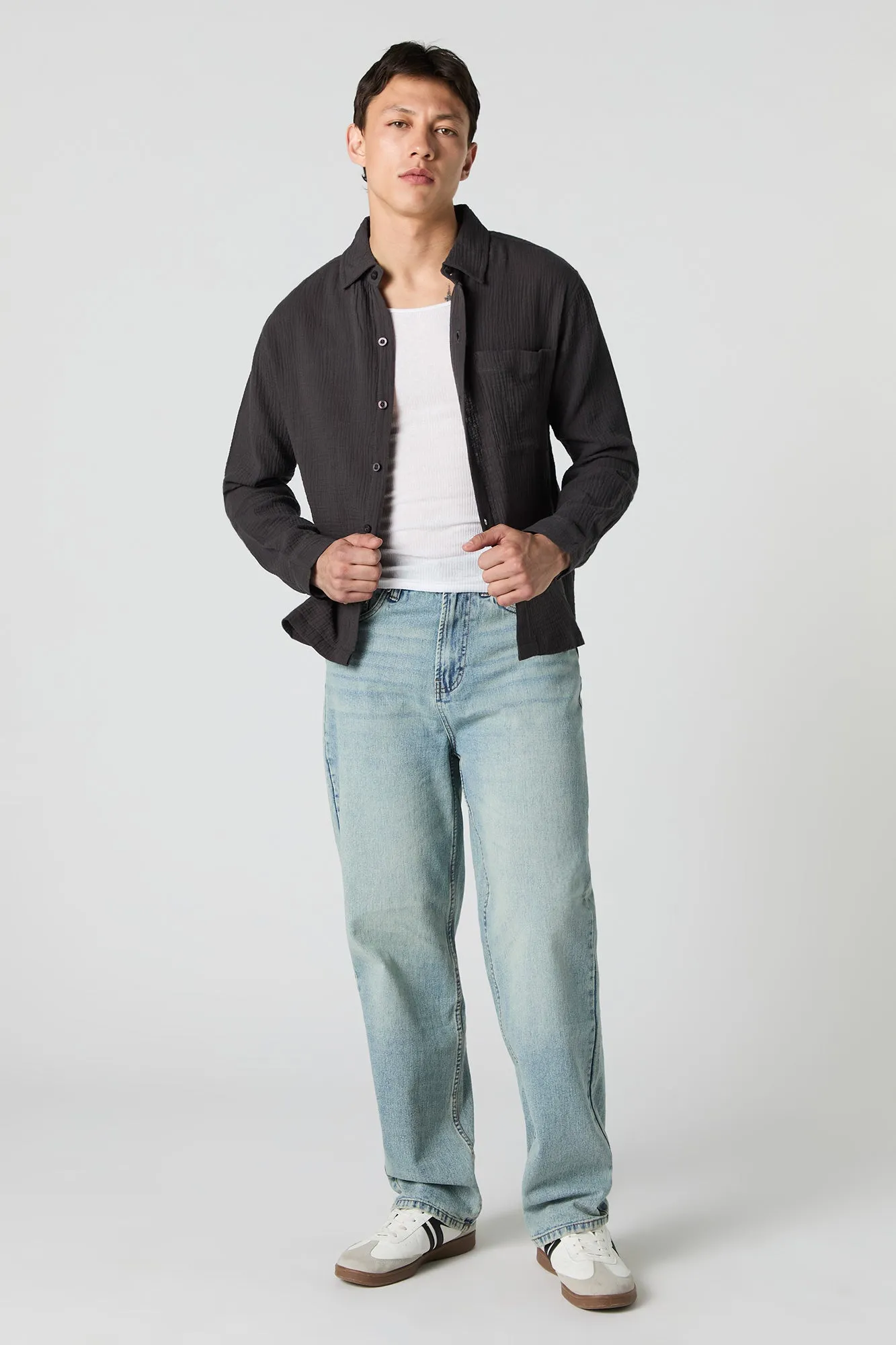 Collared Button-Up Top