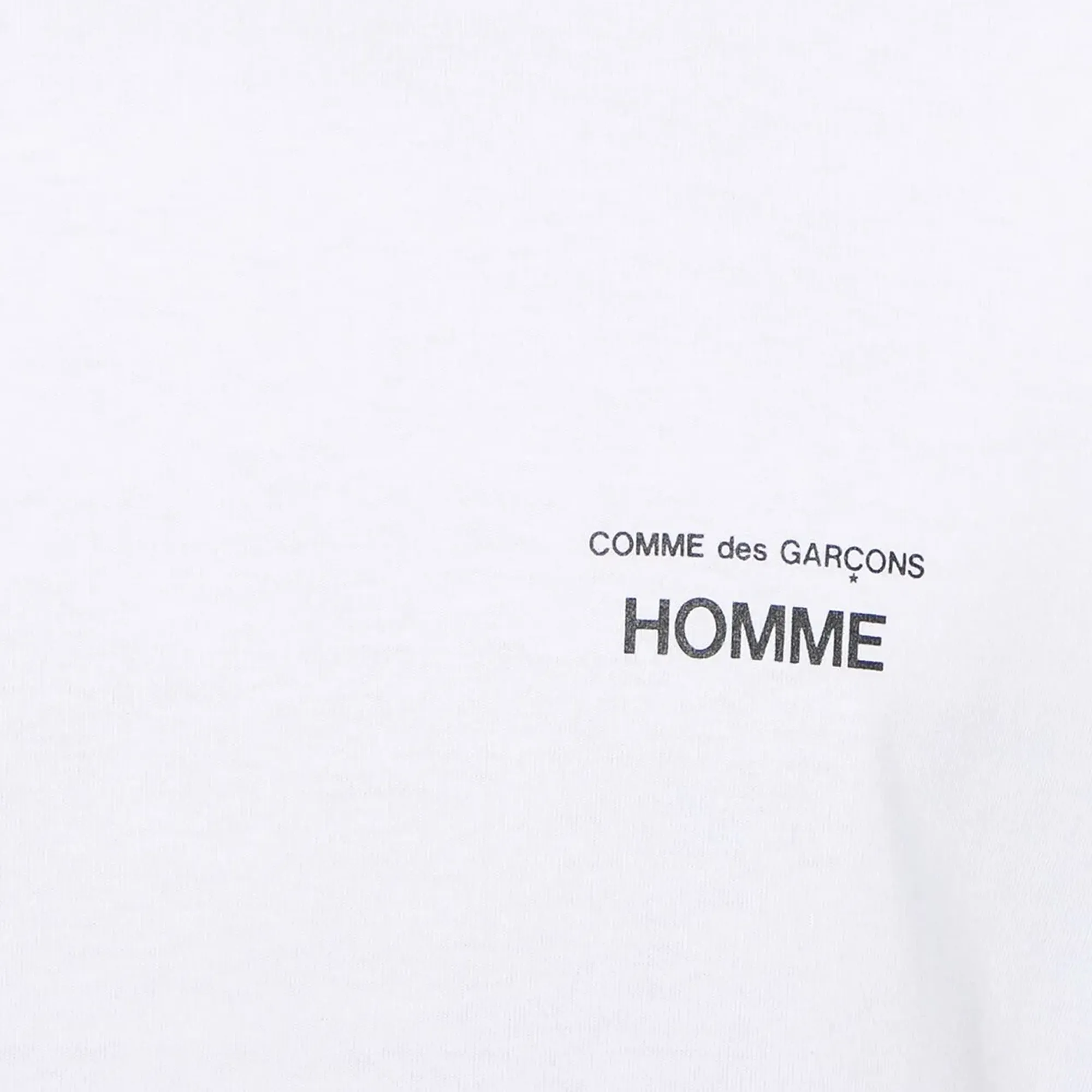 Comme des Garcons Homme Cotton Jersey Garment Print T-Shirt HO-T101-051 White