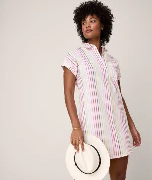 Cotton Stretch Short Sleeve Stripe Eleanor Dress