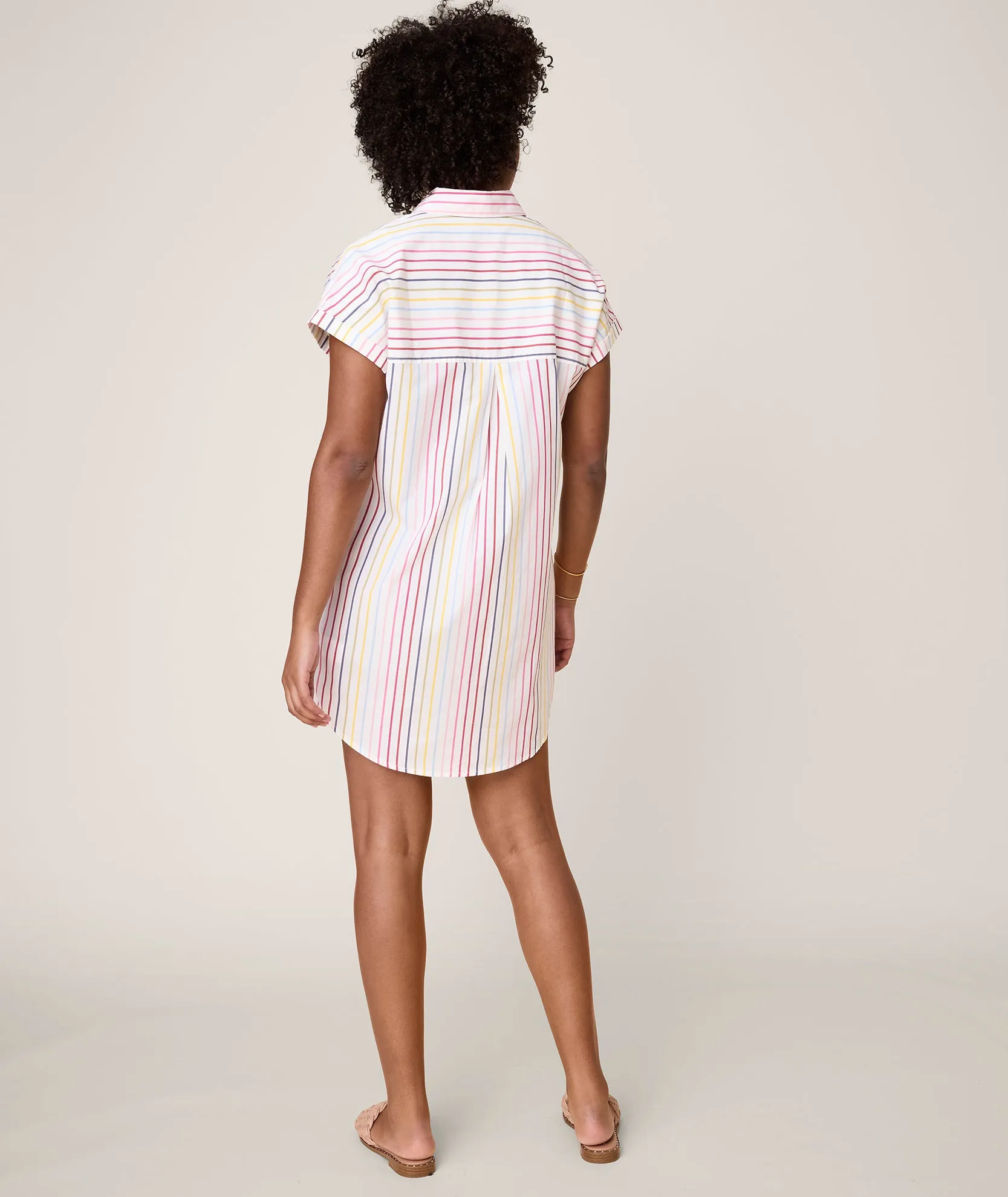 Cotton Stretch Short Sleeve Stripe Eleanor Dress