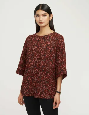 Crewneck Pleat Back Blouse- Sale