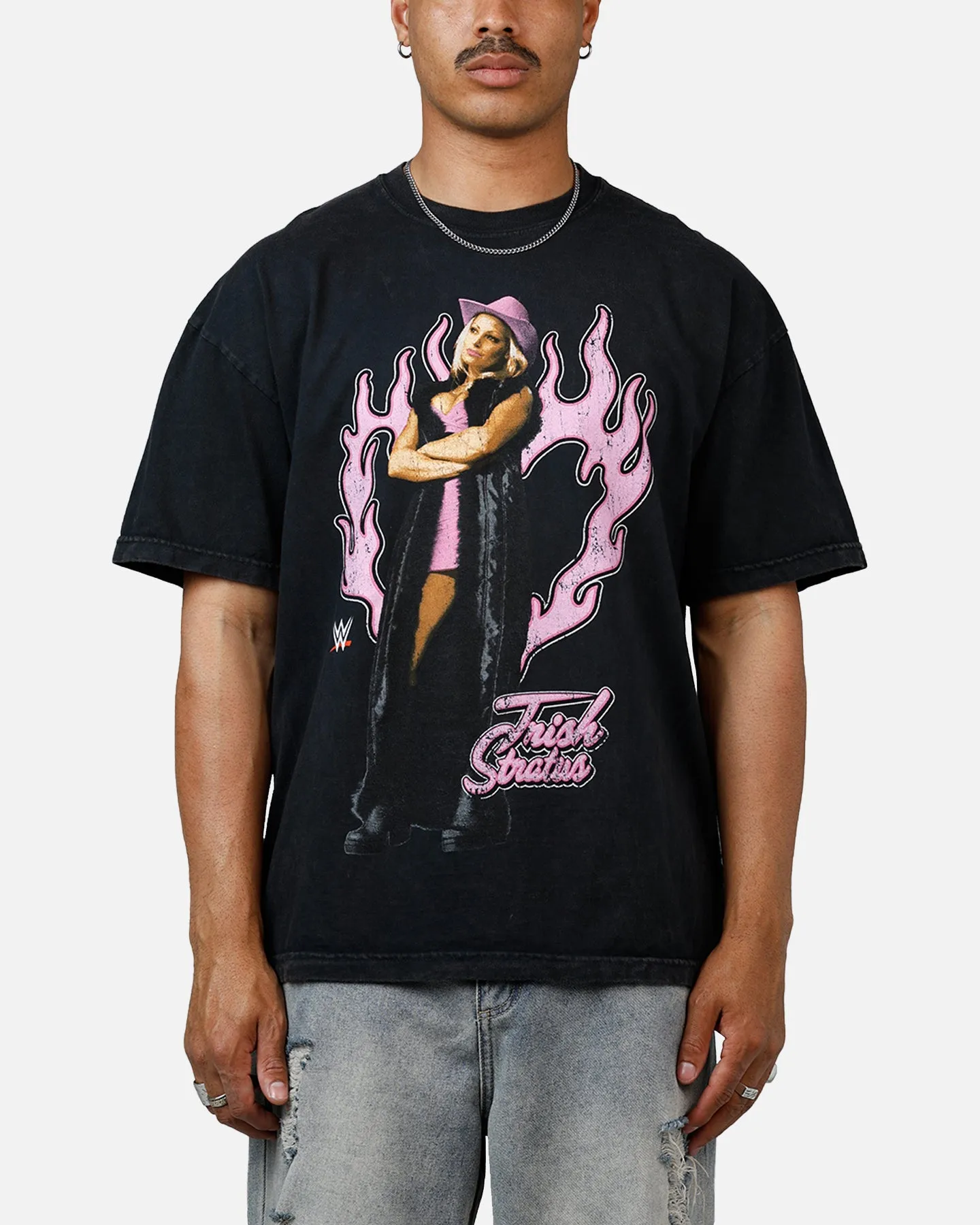 Culture Kings X WWE Trish Stratus Wrestlemania XLI Vintage T-Shirt Black Acidwash