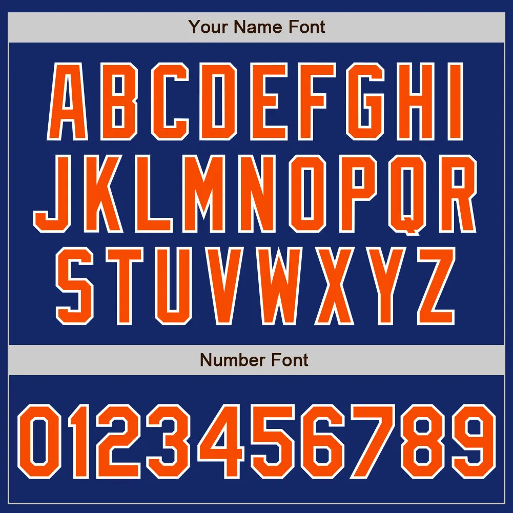 Custom Royal Orange-White Authentic Two Tone Baseball Jersey