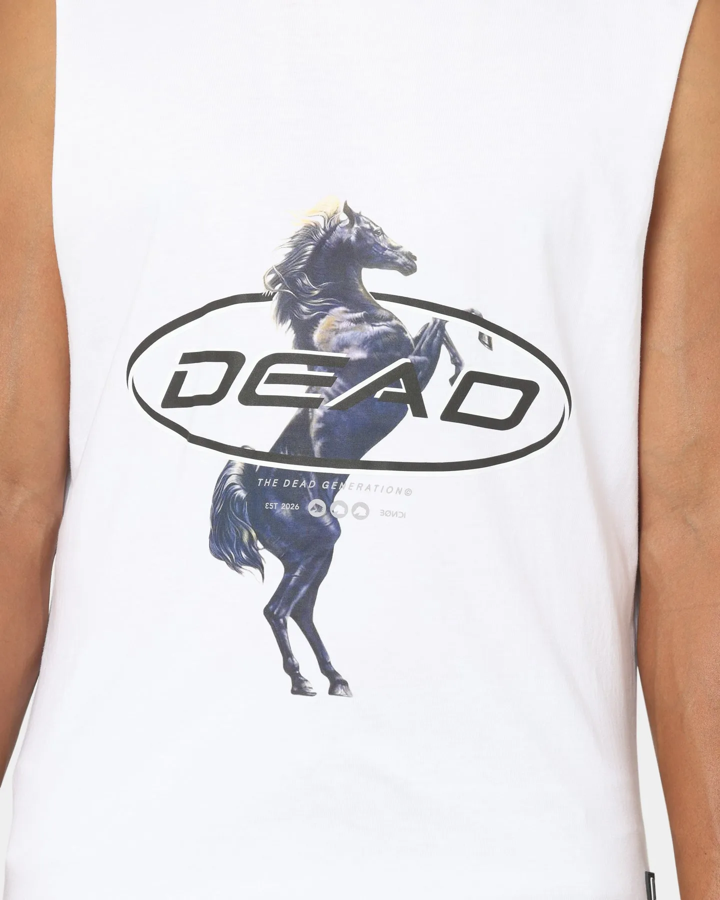 Dead Studios Till We Ride Muscle T-Shirt White/Black