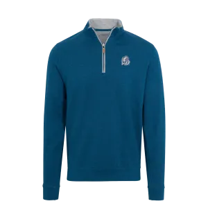 Drake Indigo Heather Cloud Cotton Quarter Zip Pullover