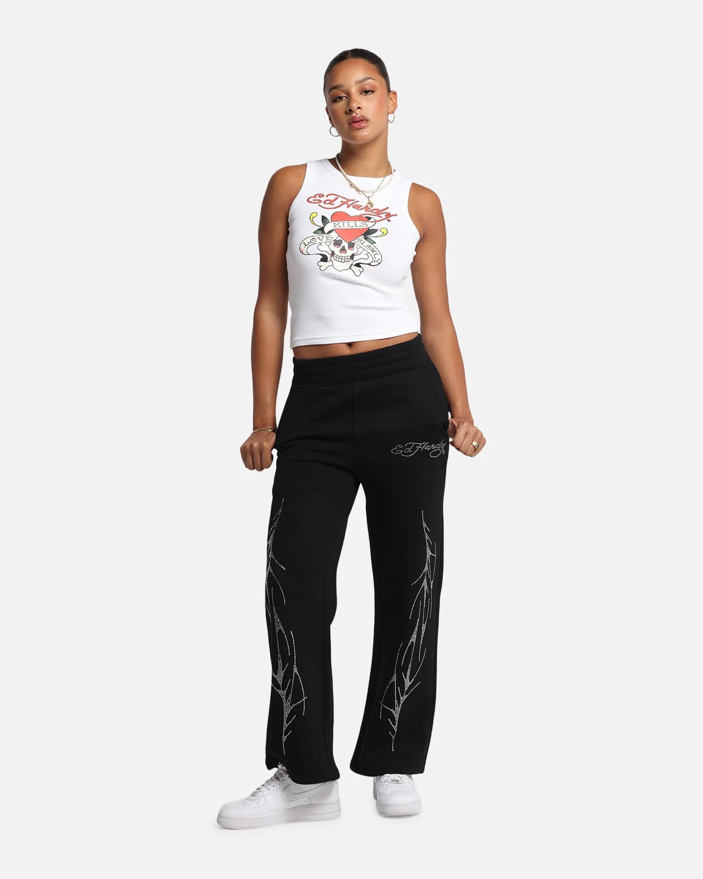 Ed Hardy Women's Love Kills Tank White