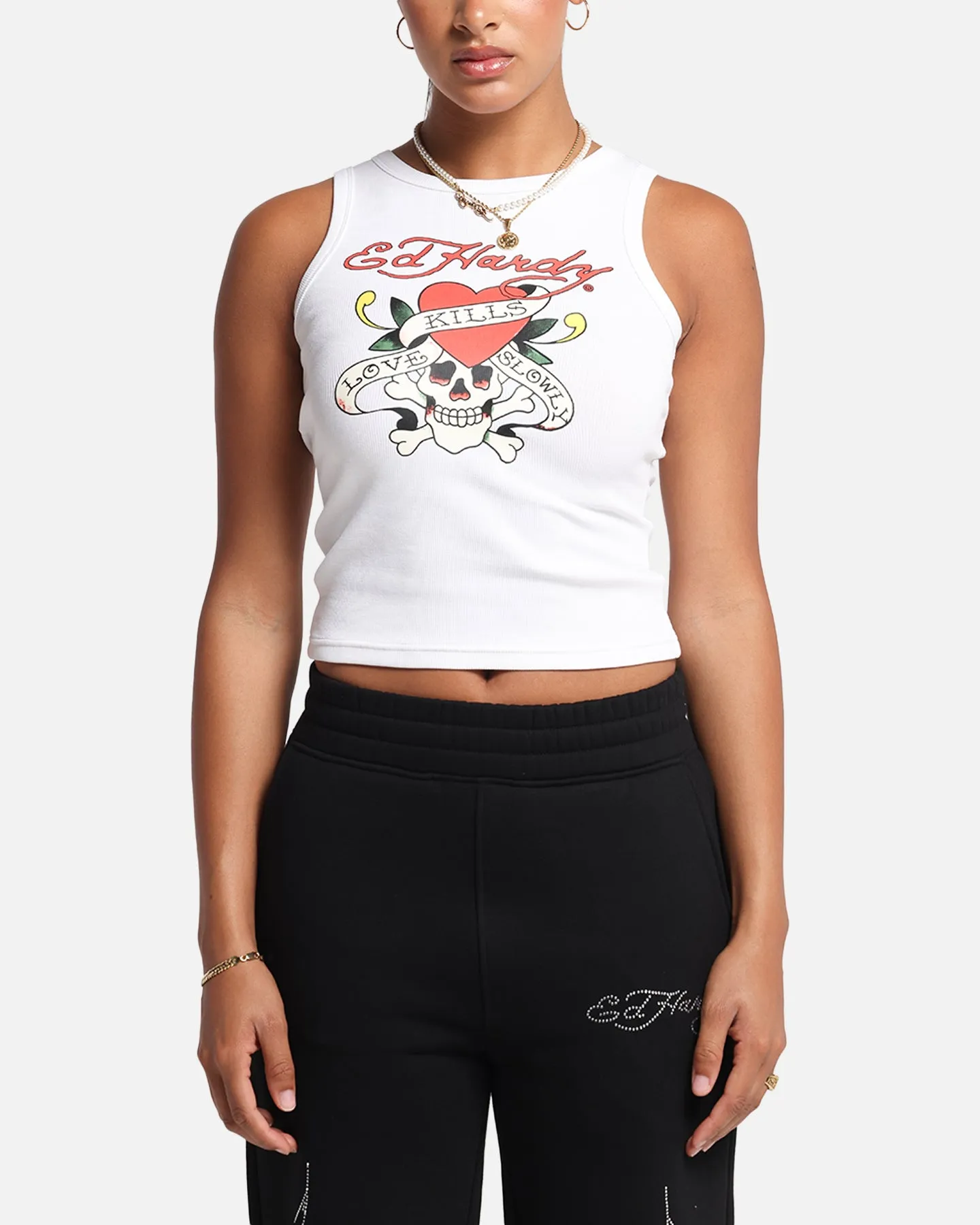 Ed Hardy Women's Love Kills Tank White