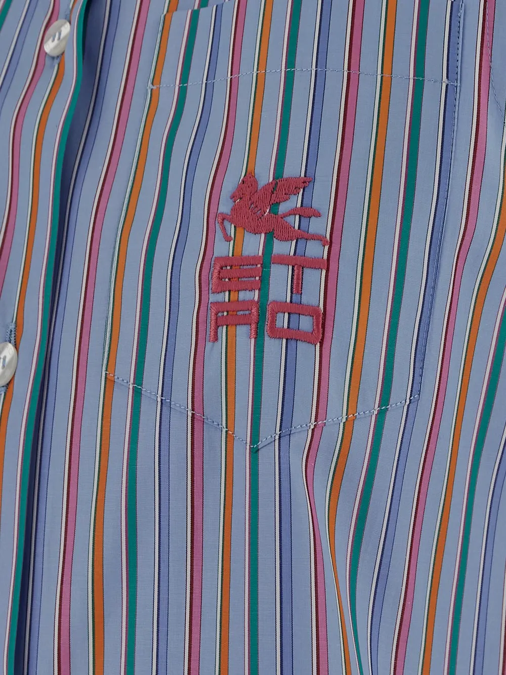 Etro Logo Embroidered Striped Sleeveless Shirt