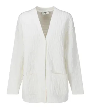 Fendi Oversized V-Neck FF Motif Cardigan
