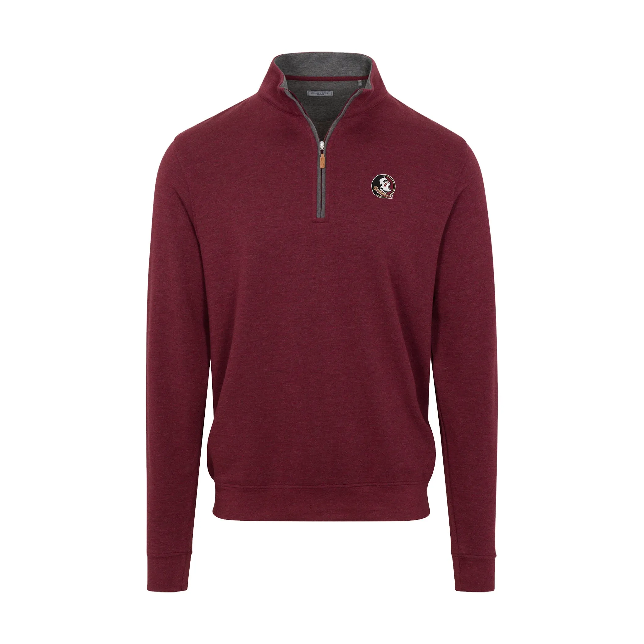 Florida State Merlot Heather Cloud Cotton Quarter Zip Pullover