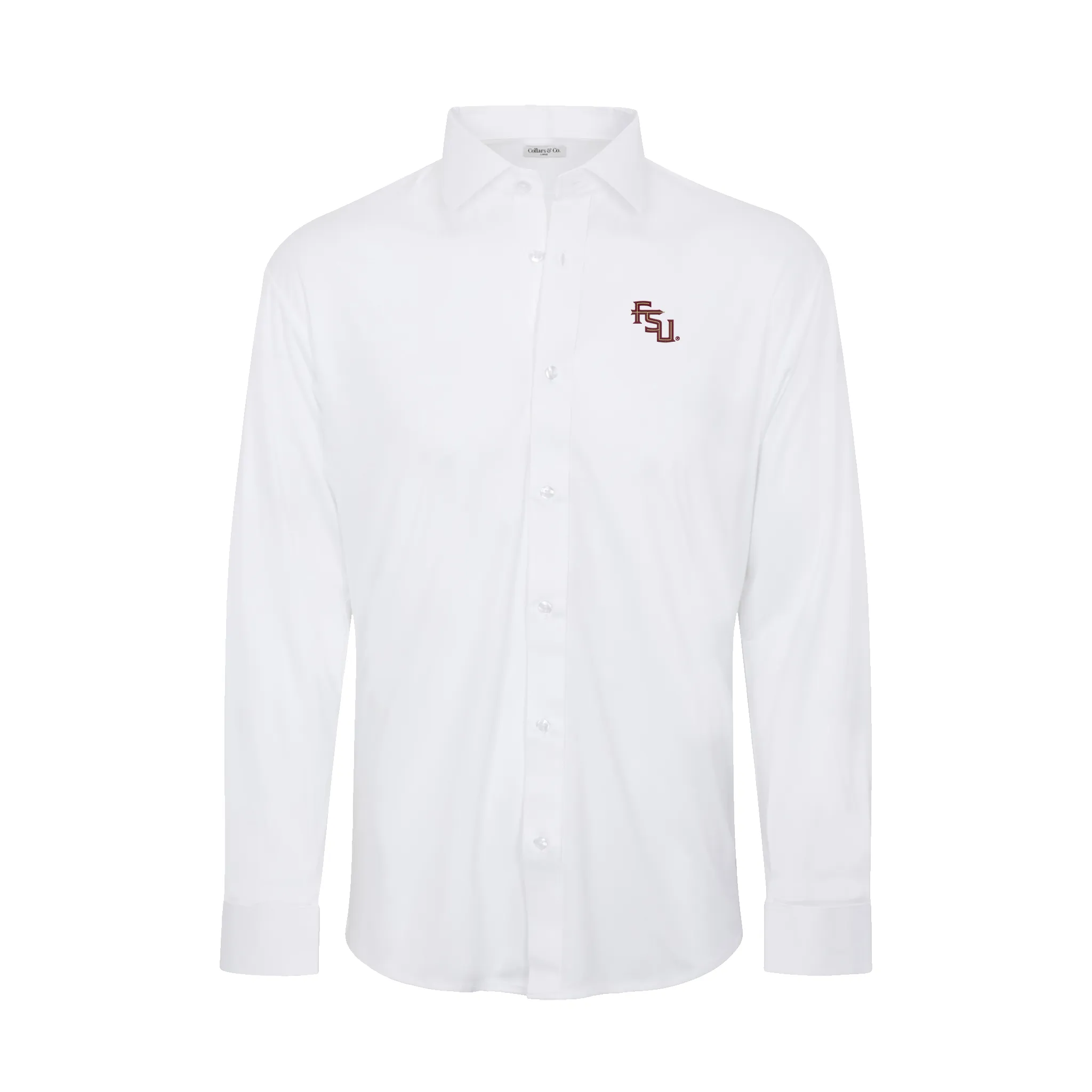 Florida State Quattro Flex Dress Shirt with Semi-Spread Collar White