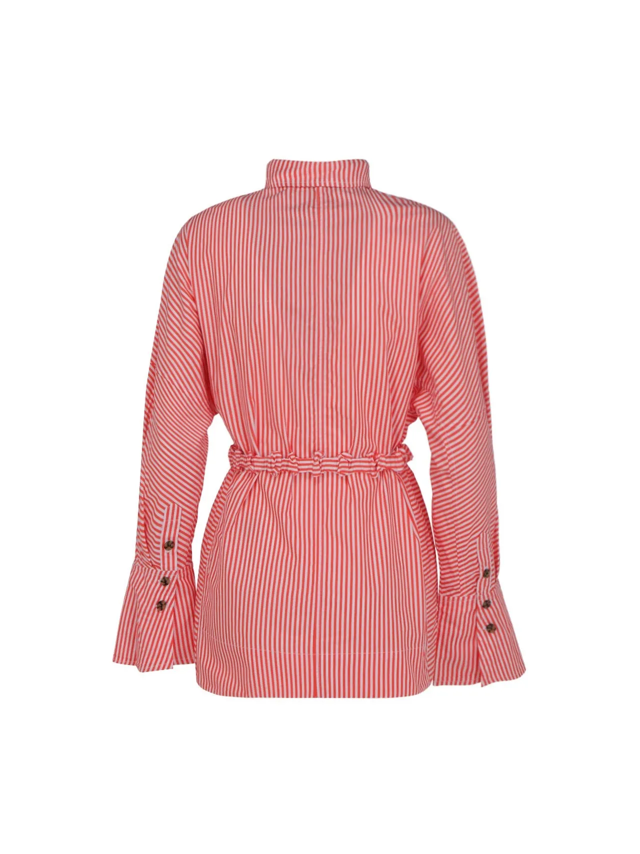 Ganni Drop Shoulder Striped Shirt