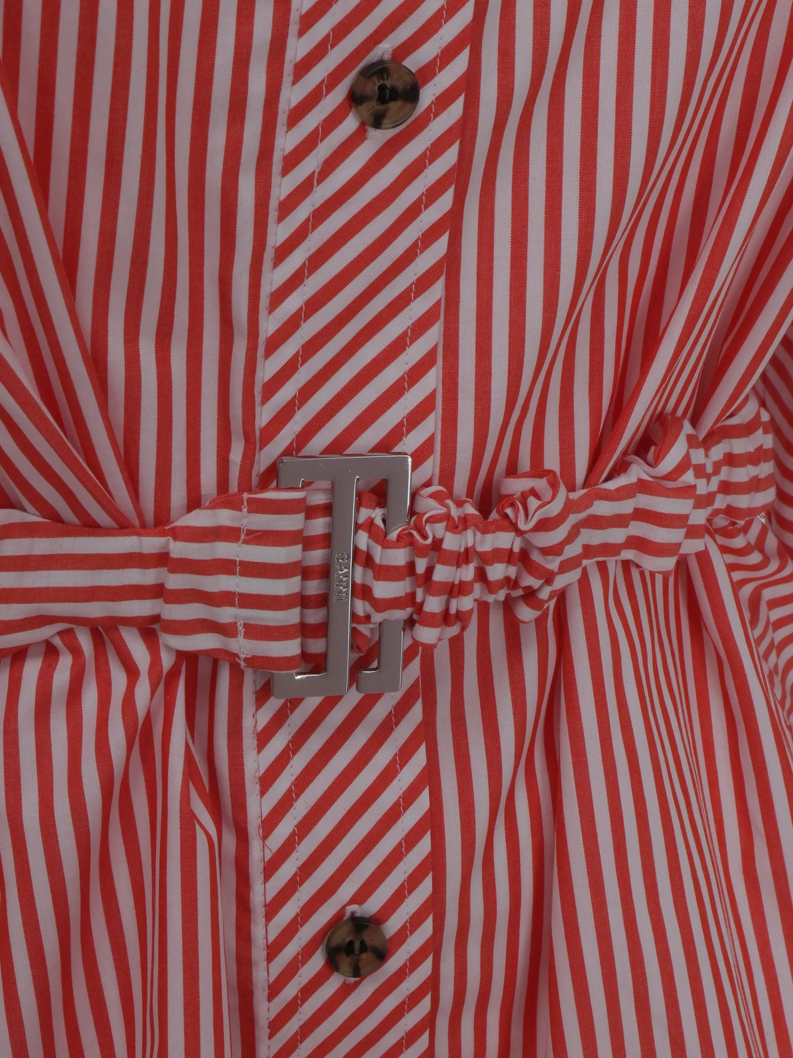 Ganni Drop Shoulder Striped Shirt