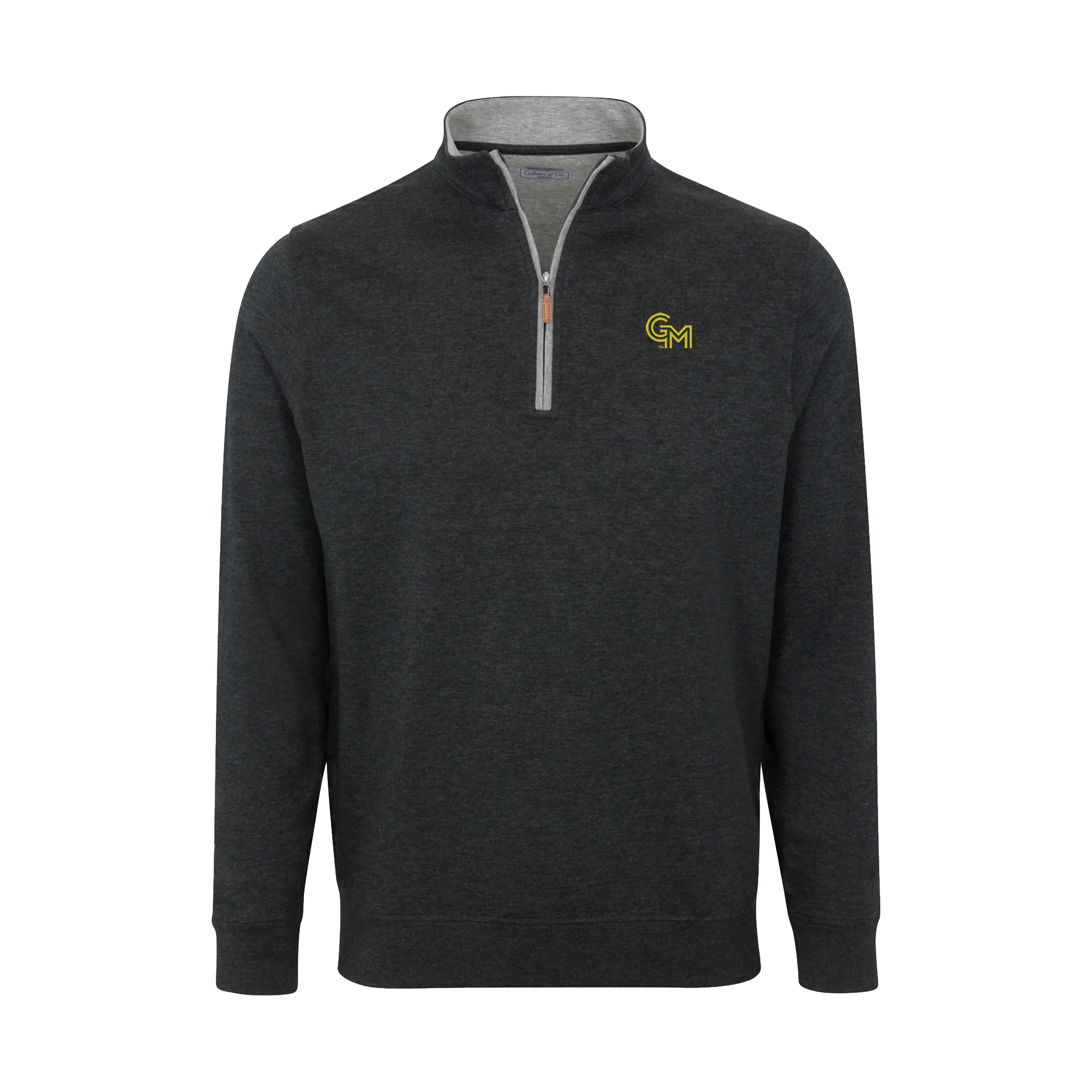 George Mason Charcoal Heather Cloud Cotton Quarter Zip Pullover