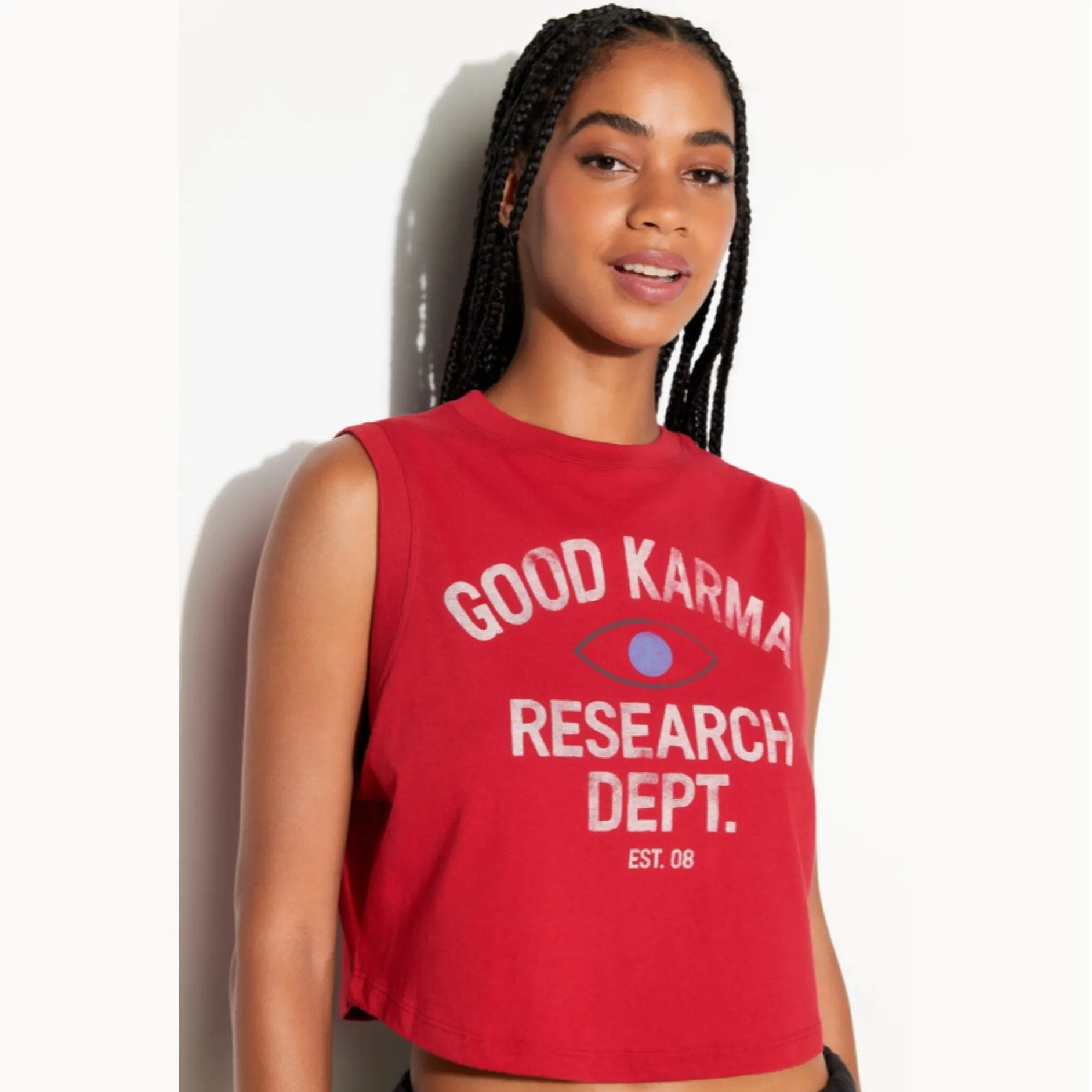 Good Karma Crawford Crop Tank - Red Heart