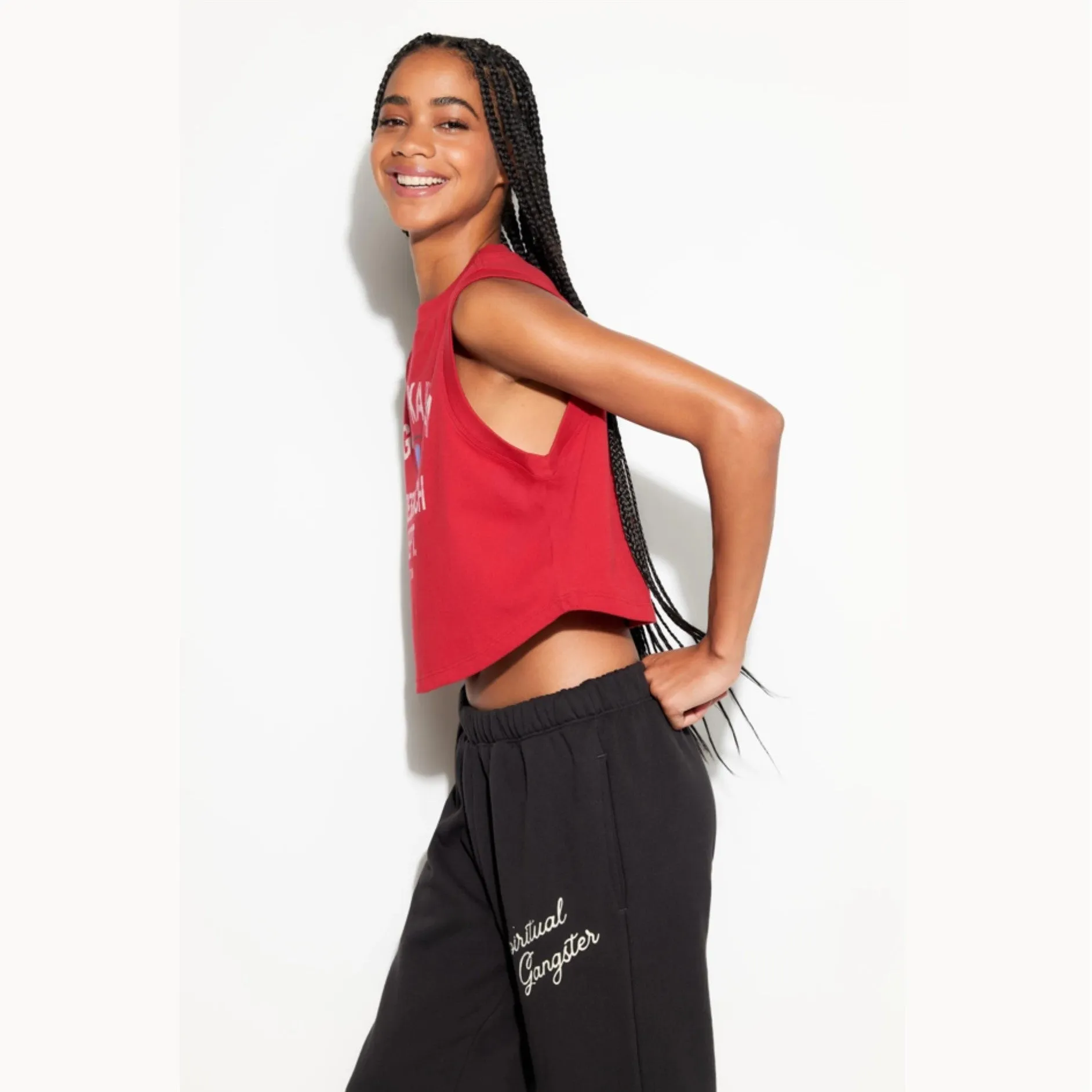 Good Karma Crawford Crop Tank - Red Heart