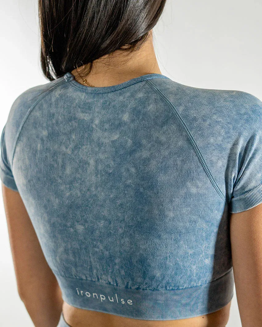 Iron Pulse Luxe Crop (Blue) *FINAL SALE*