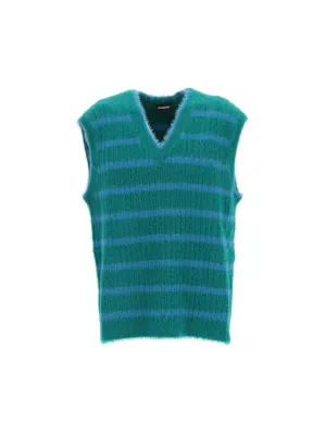 Jacquemus Neve Fluffy Striped Pullover Vest