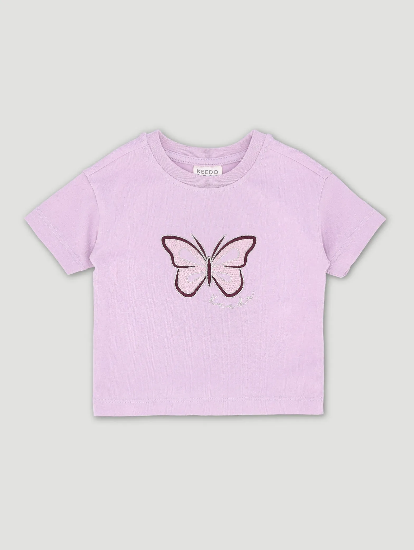 Keedo Girls Butterfly Short Sleeve Fashion Tee
