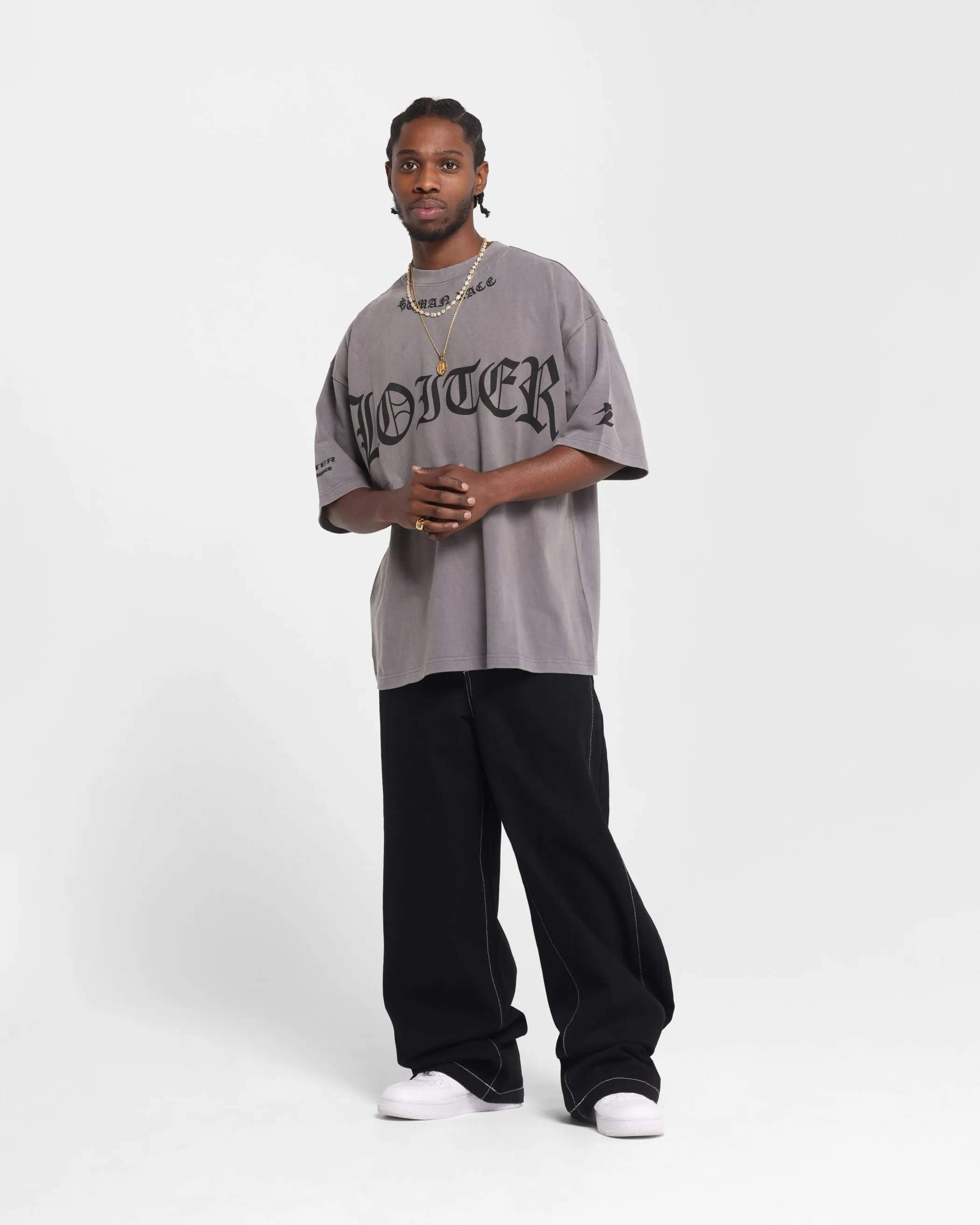 Loiter Biker Vintage T-Shirt Vintage Charcoal