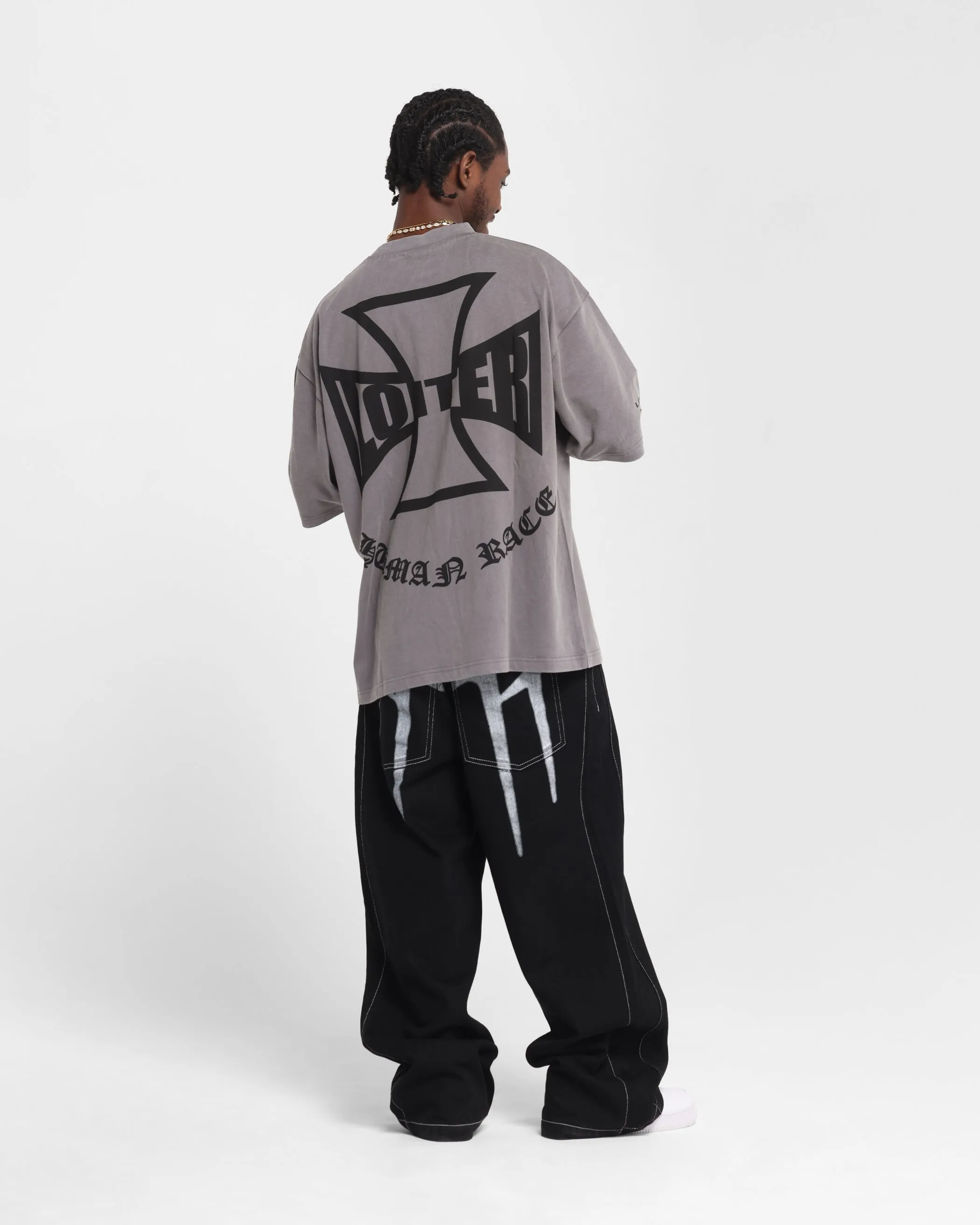 Loiter Biker Vintage T-Shirt Vintage Charcoal