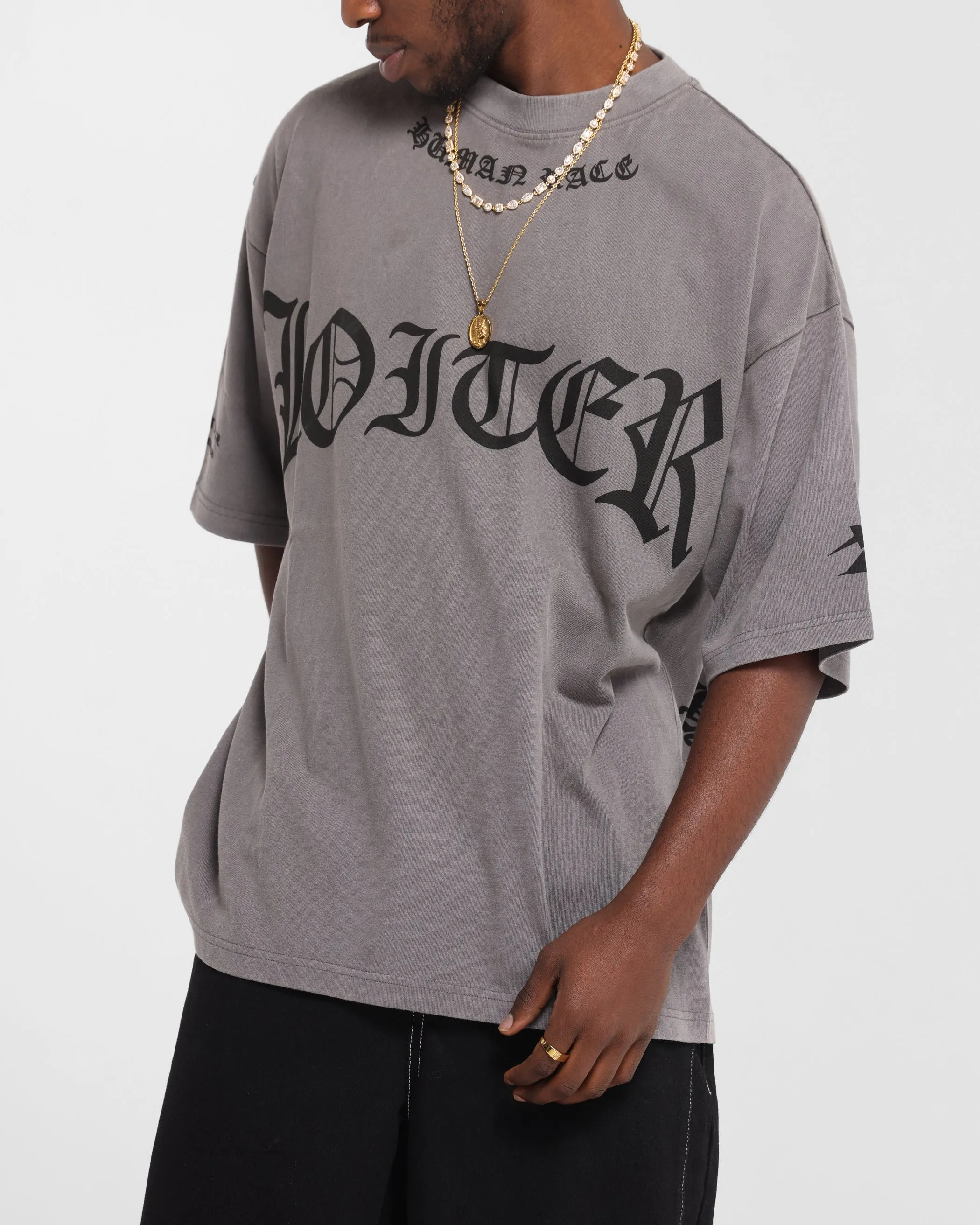 Loiter Biker Vintage T-Shirt Vintage Charcoal