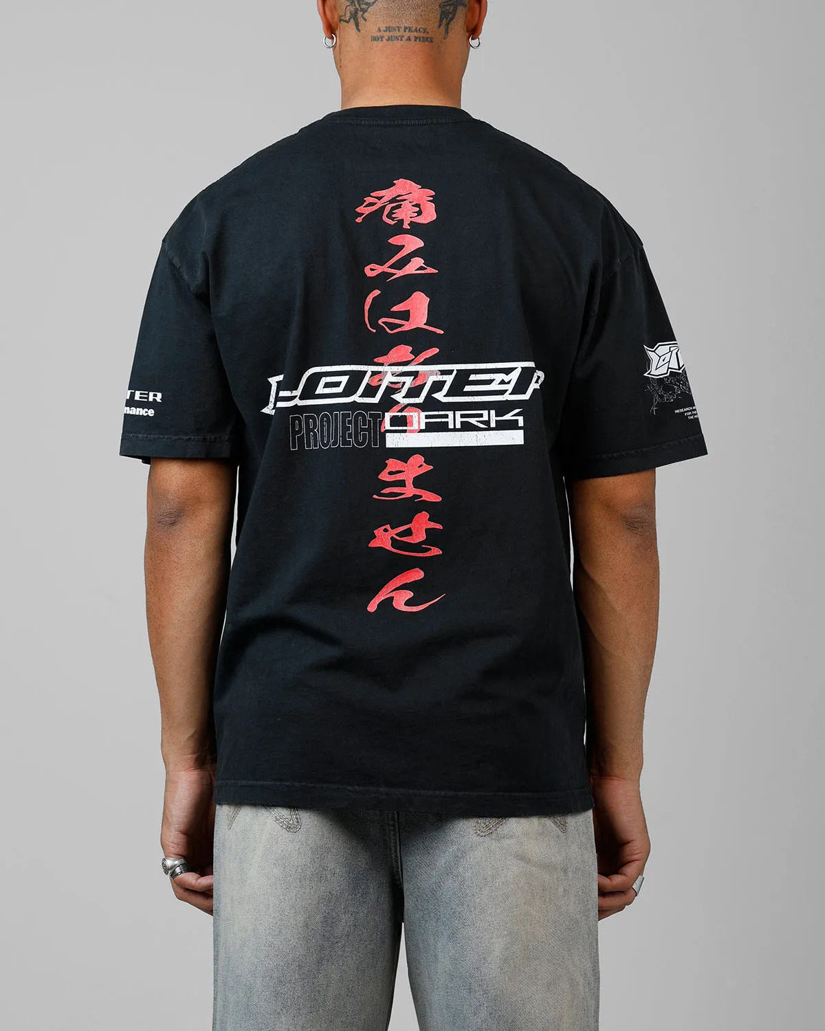 Loiter Cybernetics Heavyweight T-Shirt Black Acidwash
