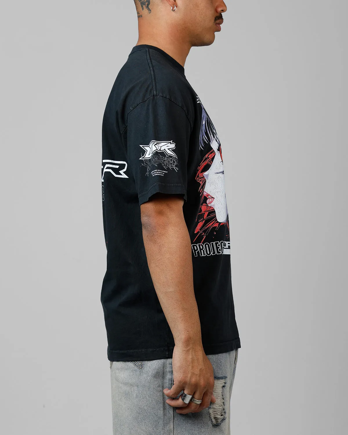 Loiter Cybernetics Heavyweight T-Shirt Black Acidwash