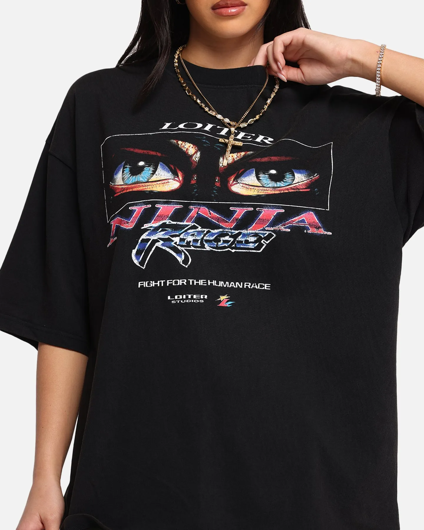 Loiter Ninja Vintage T-Shirt Vintage Charcoal