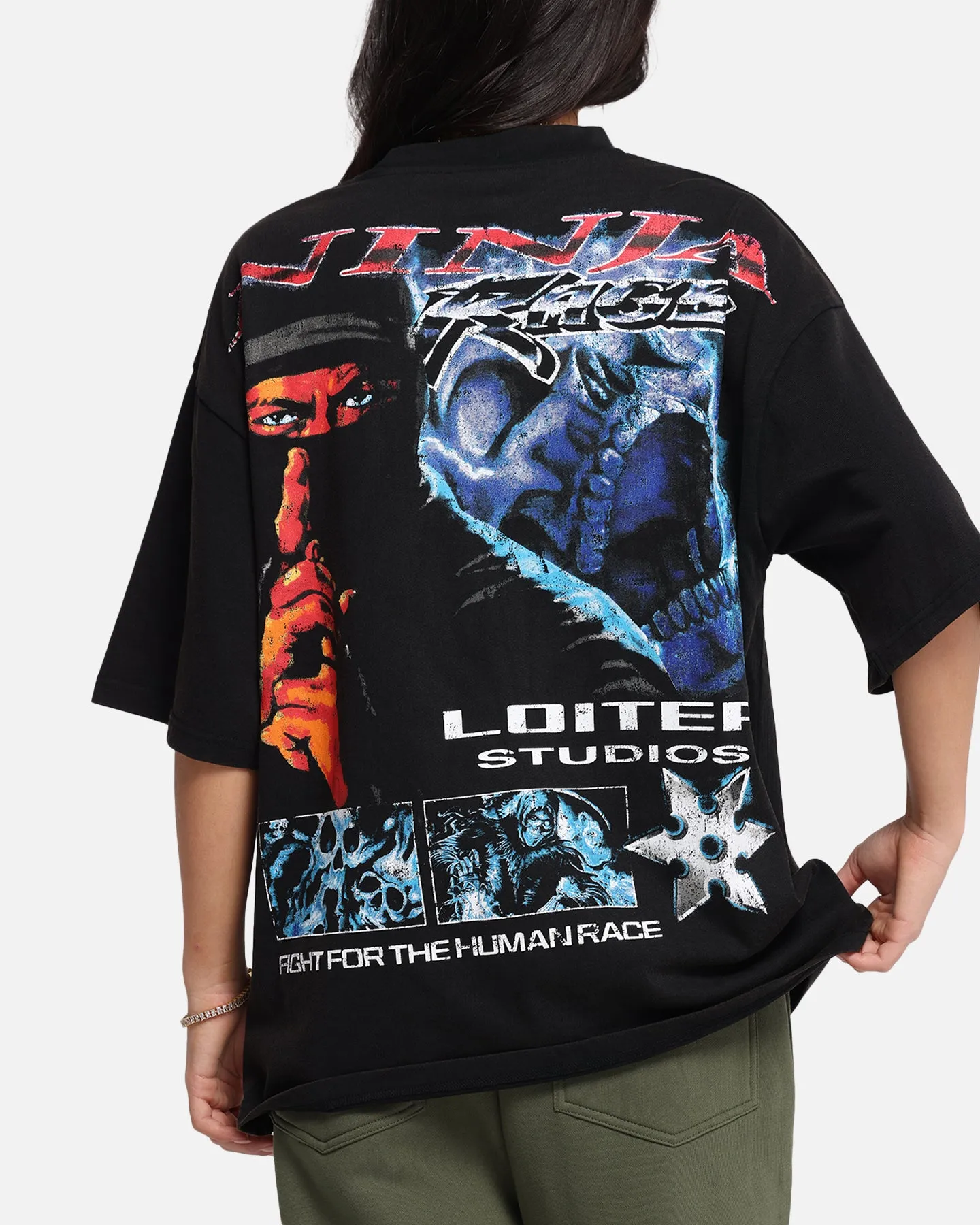 Loiter Ninja Vintage T-Shirt Vintage Charcoal