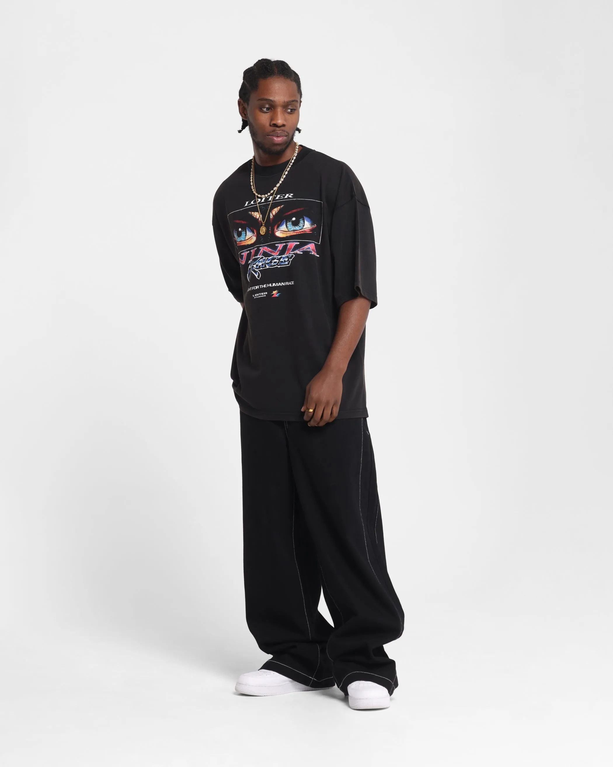 Loiter Ninja Vintage T-Shirt Vintage Charcoal