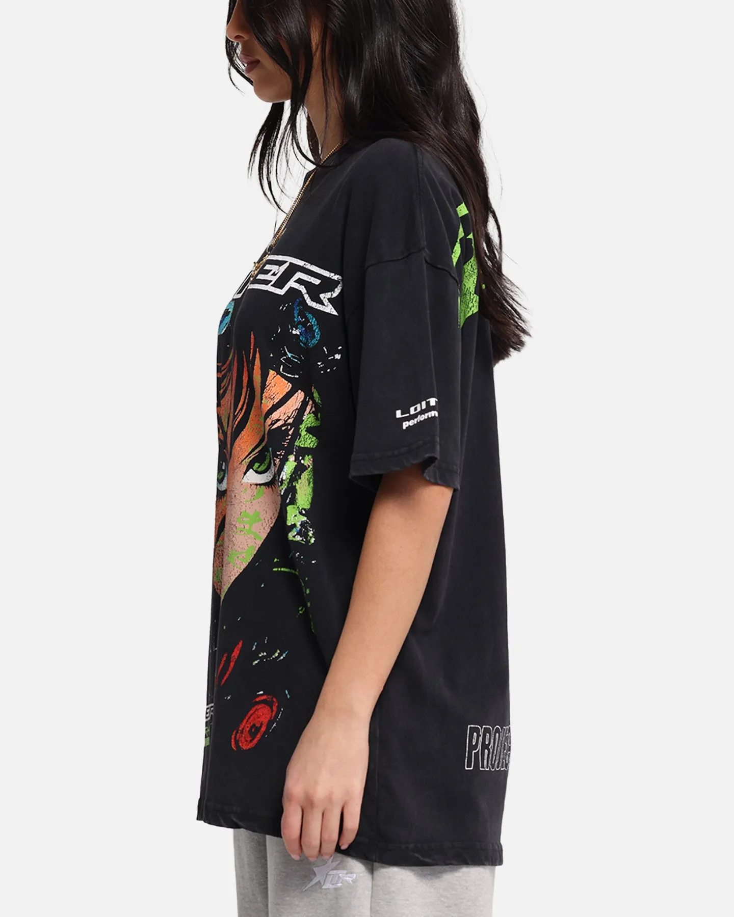 Loiter Project Dark Vintage T-Shirt Black Acidwash