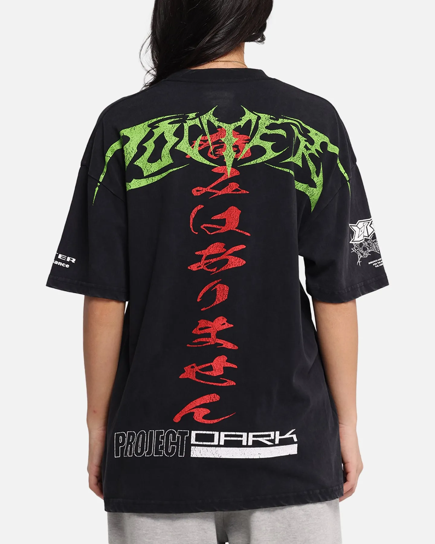 Loiter Project Dark Vintage T-Shirt Black Acidwash