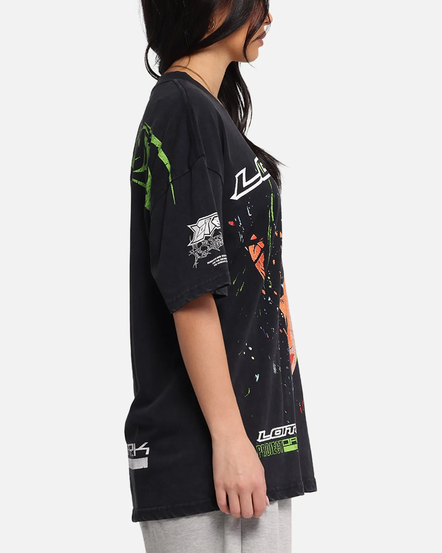 Loiter Project Dark Vintage T-Shirt Black Acidwash