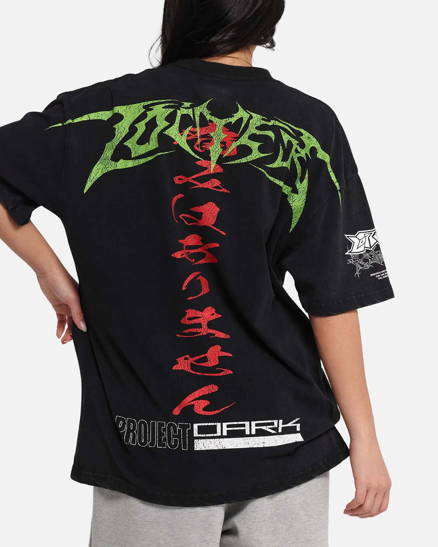 Loiter Project Dark Vintage T-Shirt Black Acidwash