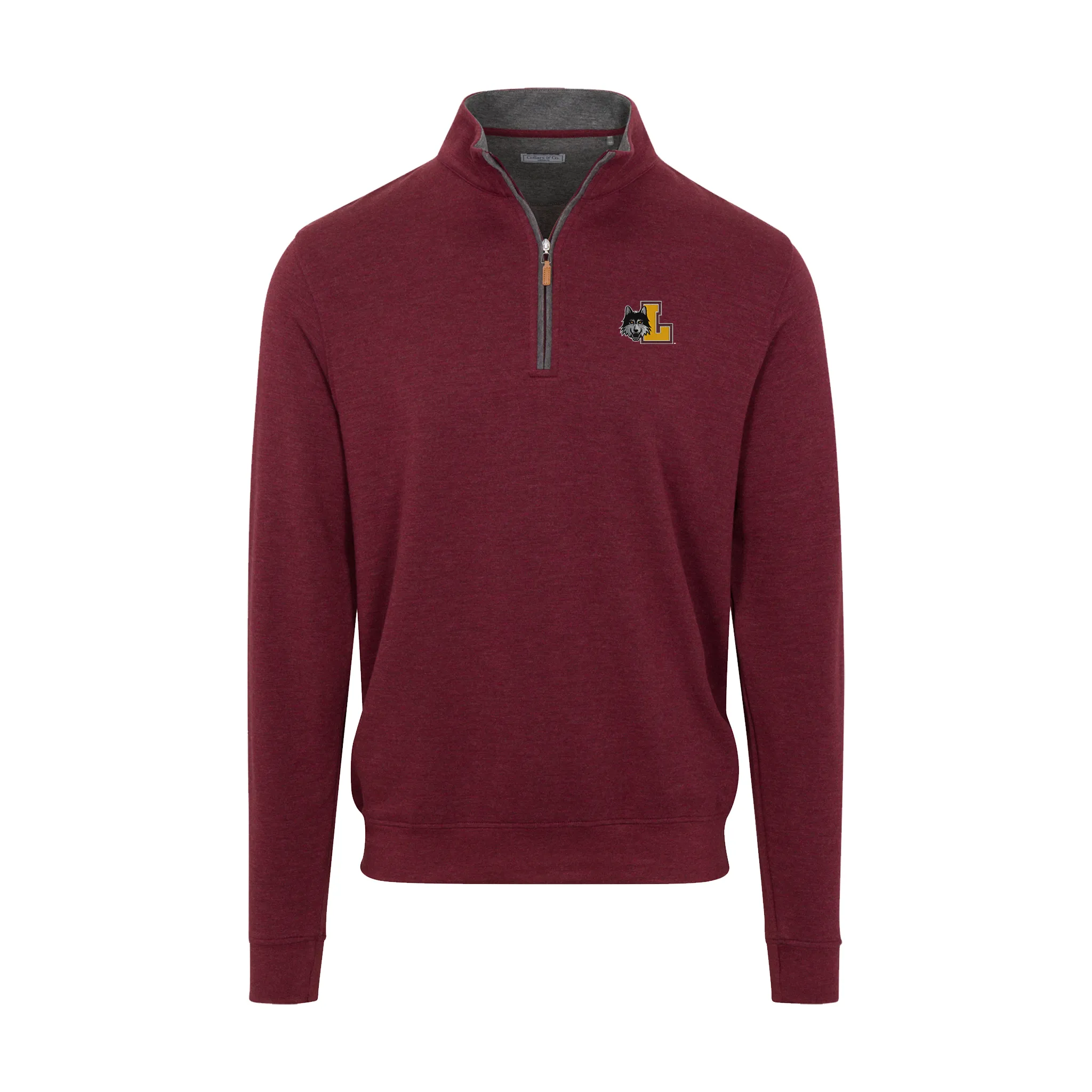 Loyola Chicago Merlot Heather Cloud Cotton Quarter Zip Pullover