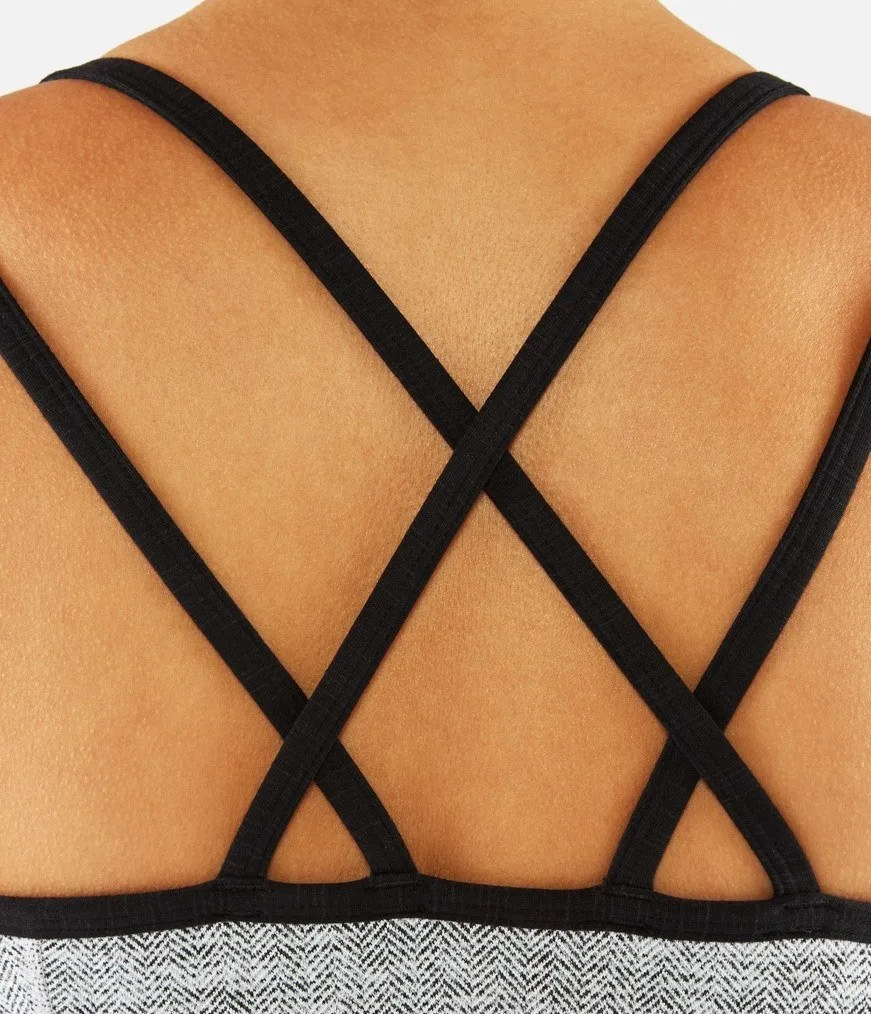 Manduka Cross Strap Bra - Herringbone