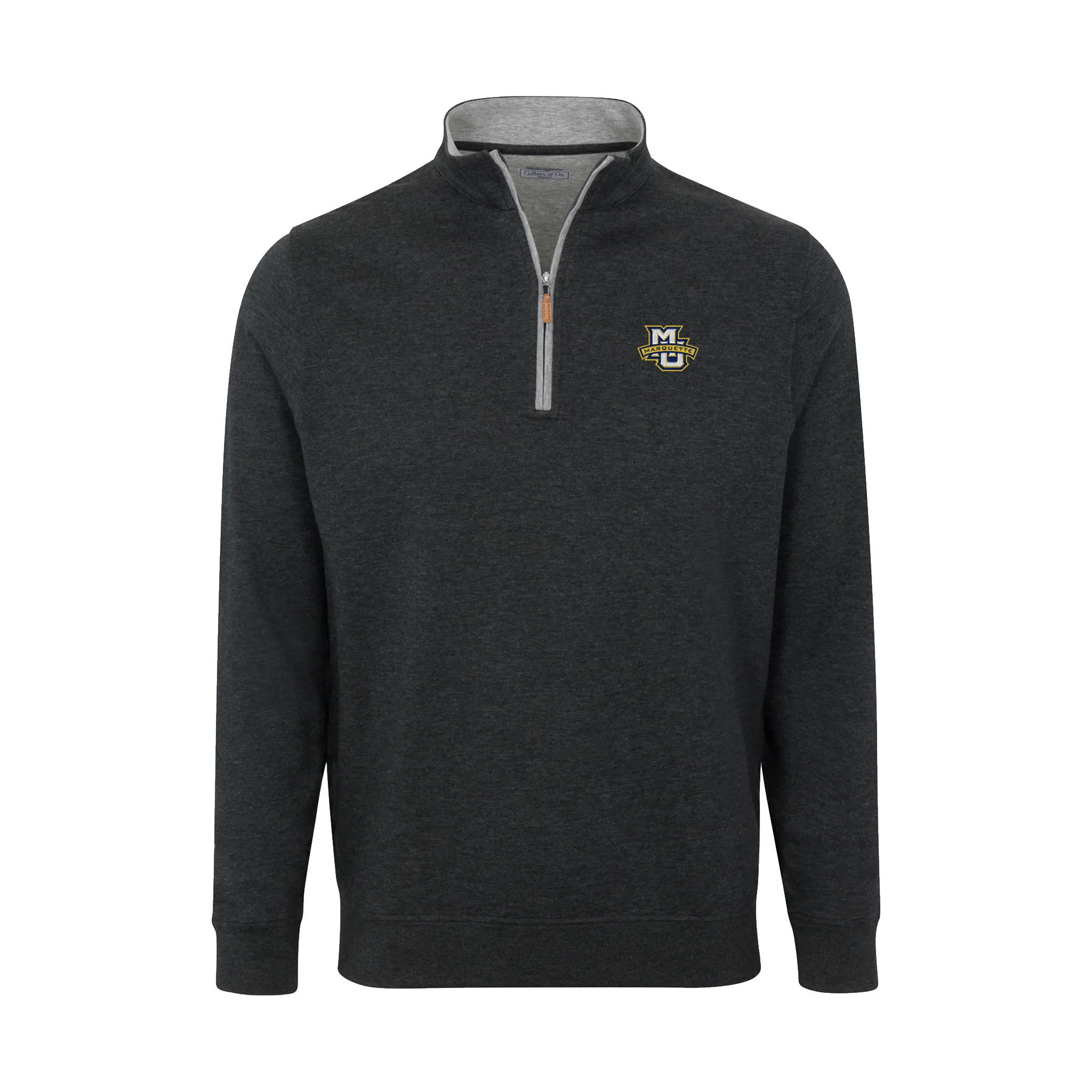 Marquette Charcoal Heather Cloud Cotton Quarter Zip Pullover